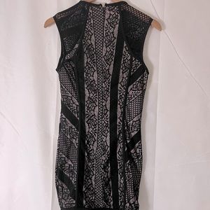 Lace black mini dress , stretch